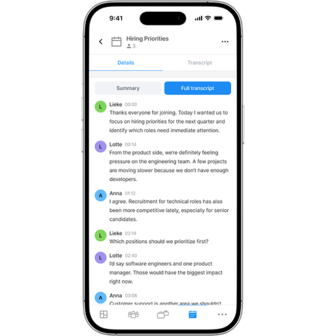 Carerix Notetaker Transcripts