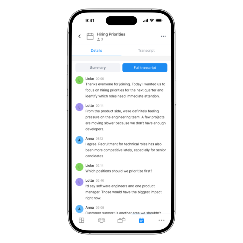 Mobiel met de Carerix Notetaker